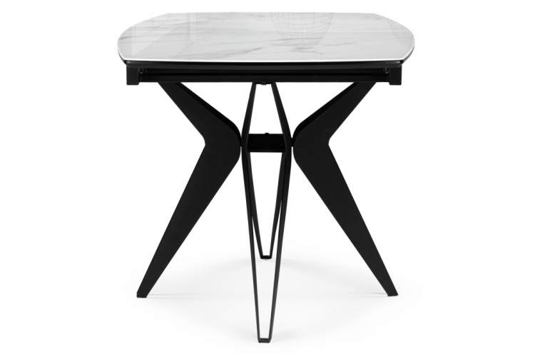 Стол стеклянный Риполь 140(180)х80 статуарио / черный-8