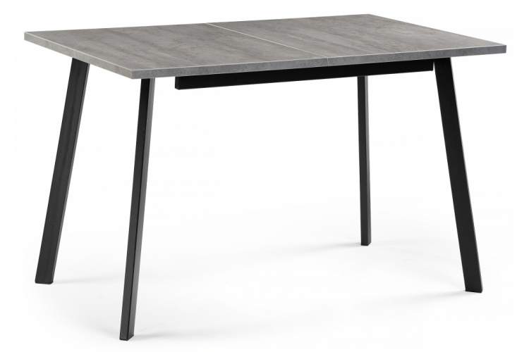 Стол деревянный раскладной Колон Лофт 120 25 мм бетон / черный матовый