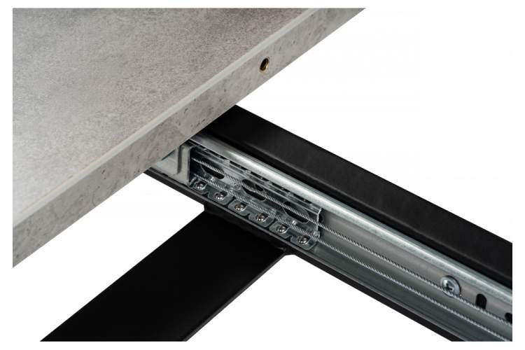 Стол деревянный раскладной Колон Лофт 120 25 мм бетон / черный матовый-7