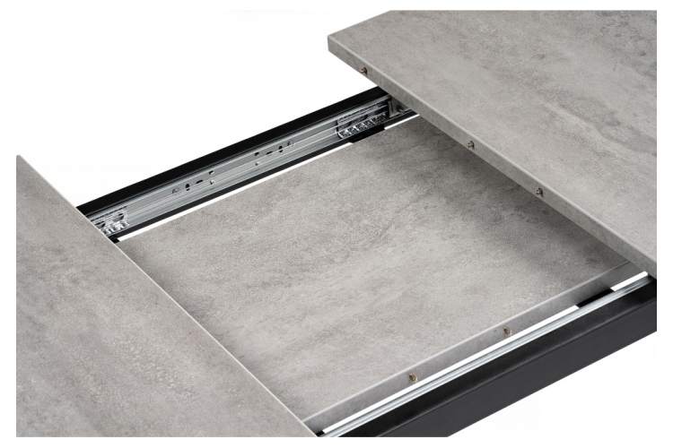 Стол деревянный раскладной Колон Лофт 120 25 мм бетон / черный матовый-8