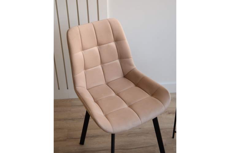 Стул на металлокаркасе Челси П бежевый (zd 210) / черный-6