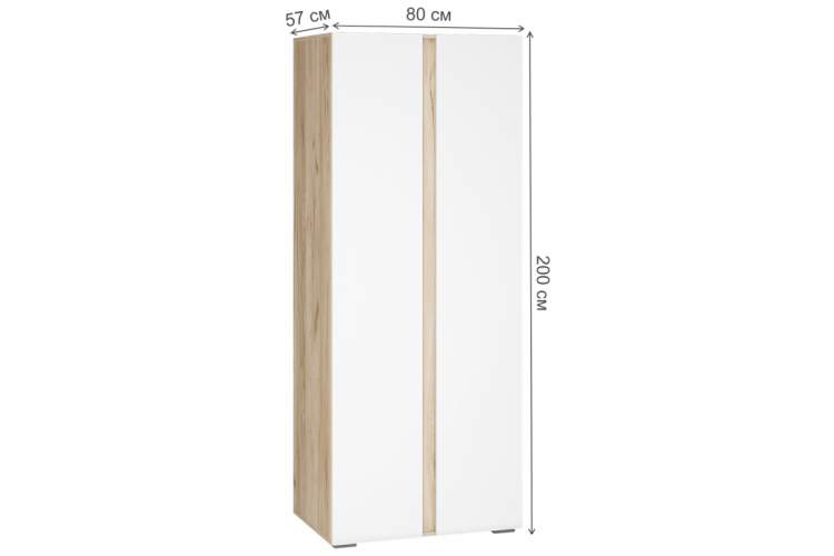 Шкаф Алетра ШК-800 дуб крафт серый / глянец белый-2