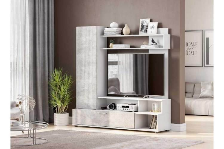 Готовая гостиная Nigel белый / цемент светлый