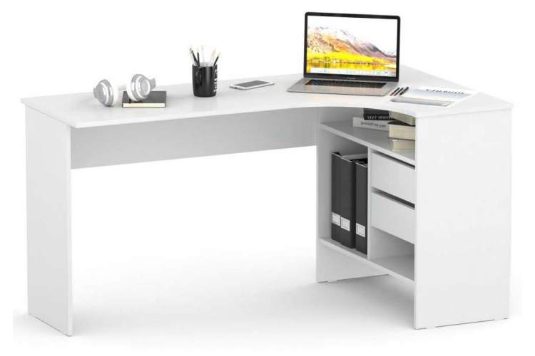 Компьютерный стол СПм-25 правый белый-2