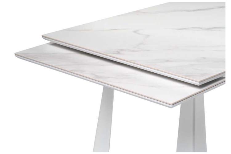 Обеденный стол Бэйнбрук 140х80х76 белый мрамор / белый-4