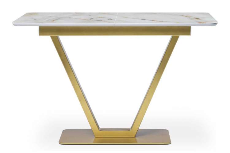 Стол стеклянный Бугун белый / золото-1