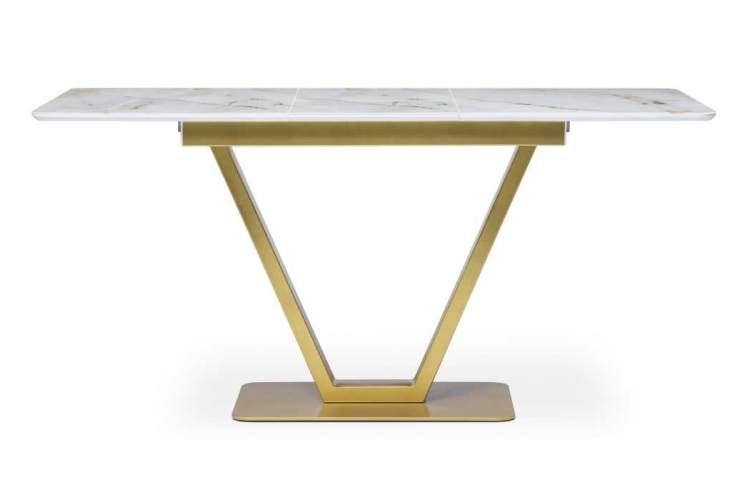 Стол стеклянный Бугун белый / золото-2