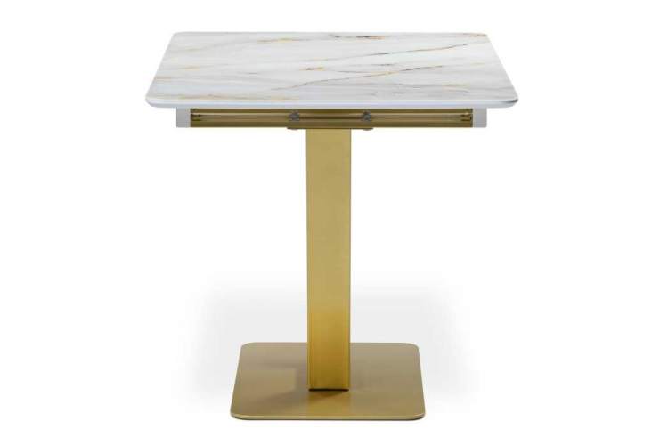 Стол стеклянный Бугун белый / золото-3