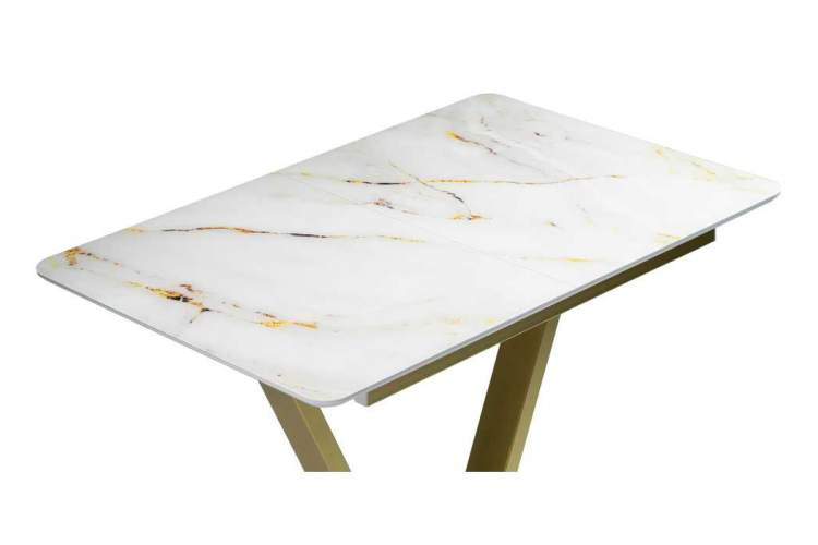 Стол стеклянный Бугун белый / золото-4