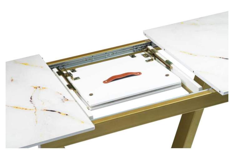 Стол стеклянный Бугун белый / золото-6