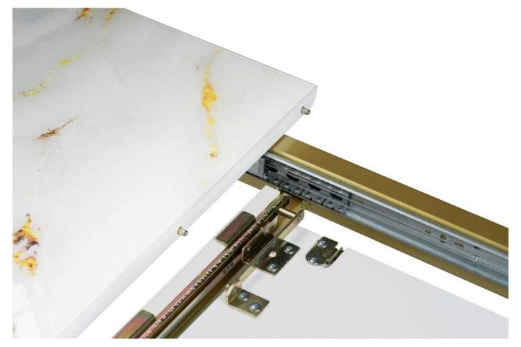 Стол стеклянный Бугун белый / золото-7