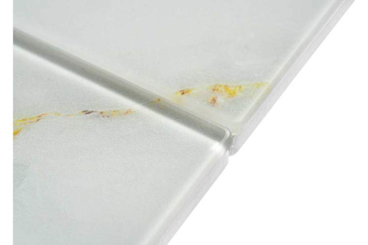 Стол стеклянный Бугун белый / золото-8