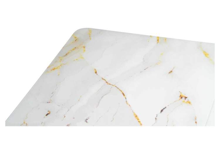 Стол стеклянный Бугун белый / золото-9