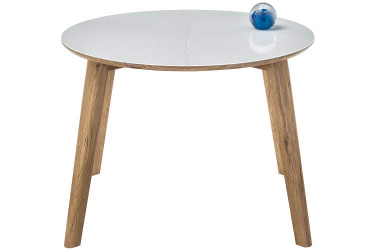 Стол стеклянный Семвэлл белый / дуб монтана-4