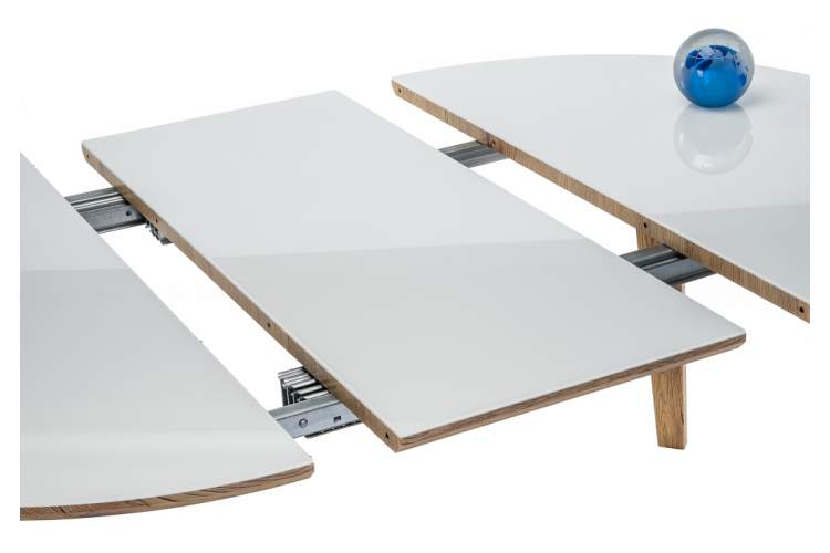 Стол стеклянный Семвэлл белый / дуб монтана-5