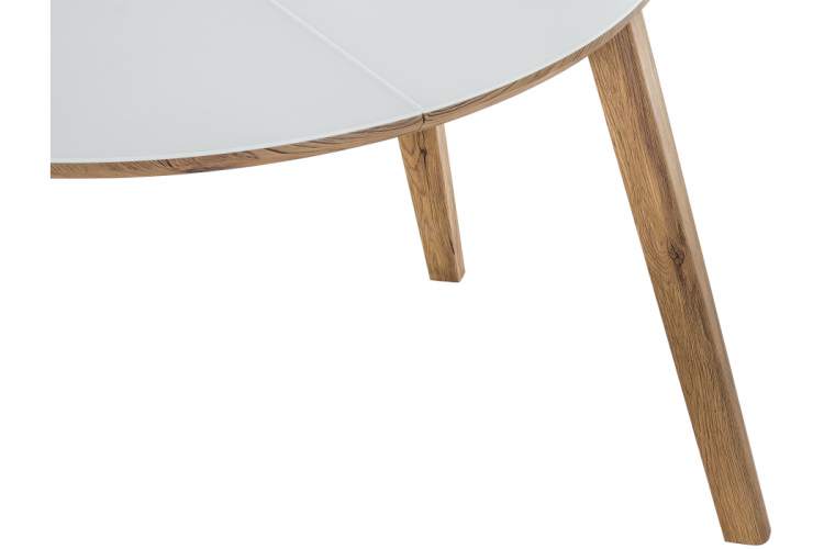 Стол стеклянный Семвэлл белый / дуб монтана-7