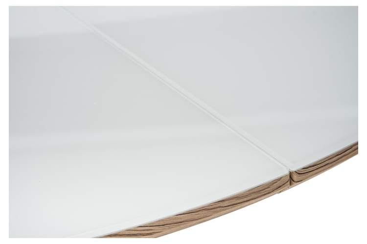 Стол стеклянный Семвэлл белый / дуб монтана-9