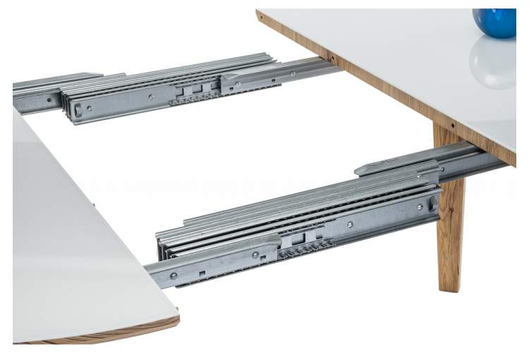 Стол стеклянный Семвэлл белый / дуб монтана-10