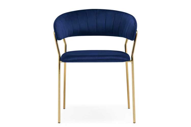 Стул на металлокаркасе Kamelia 1 dark blue / gold-1