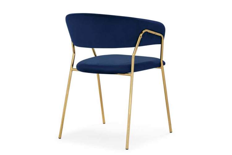 Стул на металлокаркасе Kamelia 1 dark blue / gold-3