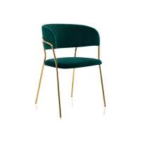 Стул на металлокаркасе Kamelia зеленый / золото