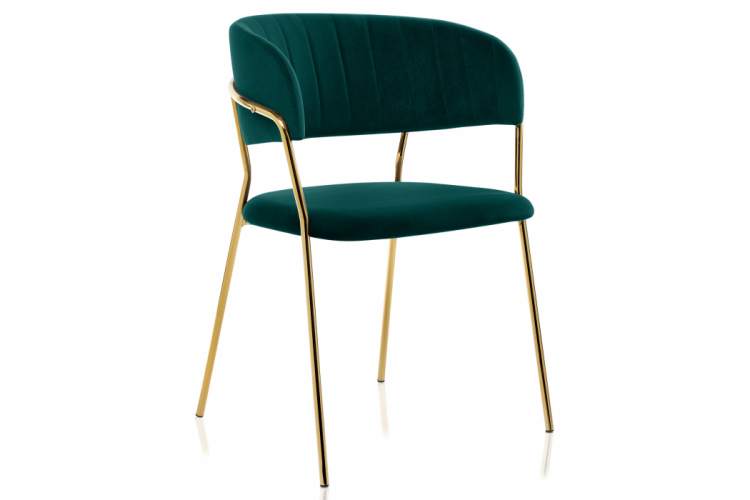 Стул на металлокаркасе Kamelia зеленый / золото