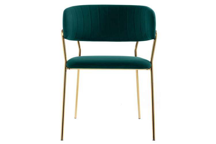 Стул на металлокаркасе Kamelia зеленый / золото-5