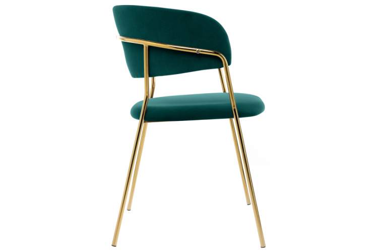 Стул на металлокаркасе Kamelia зеленый / золото-6