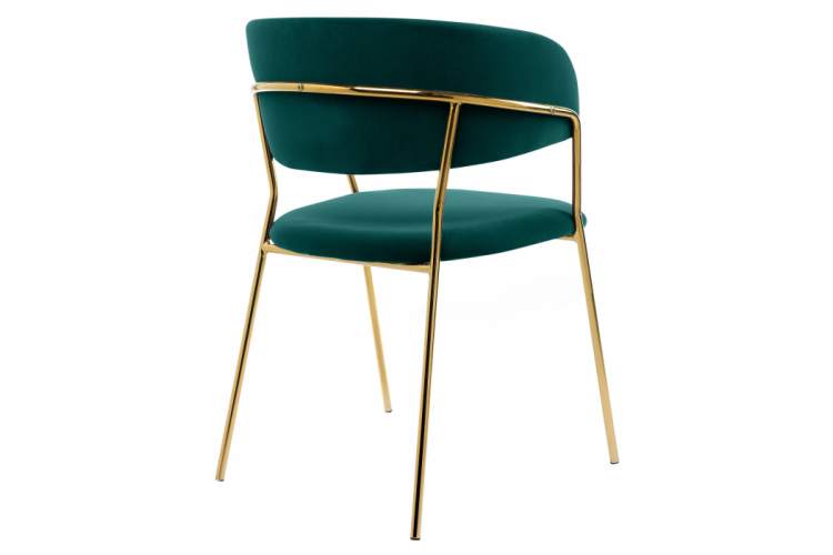 Стул на металлокаркасе Kamelia зеленый / золото-7