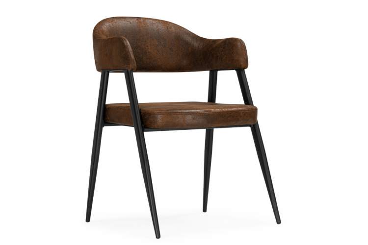 Стул на металлокаркасе Twin brown / black