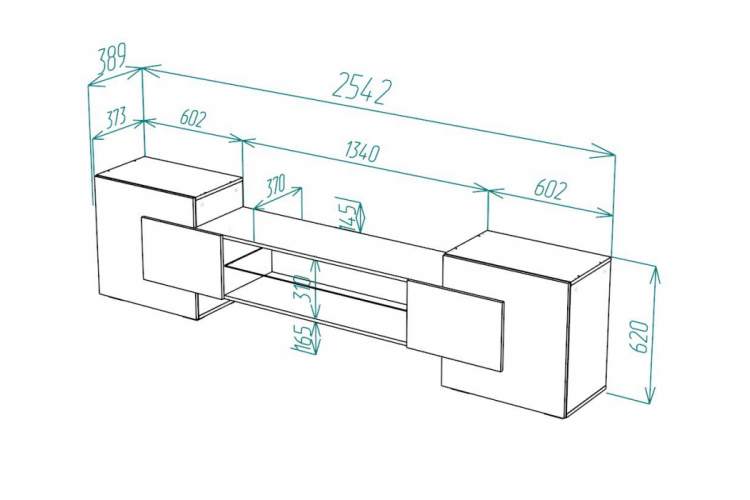 ТВ-тумба Лисмор белый / черный глянец-1