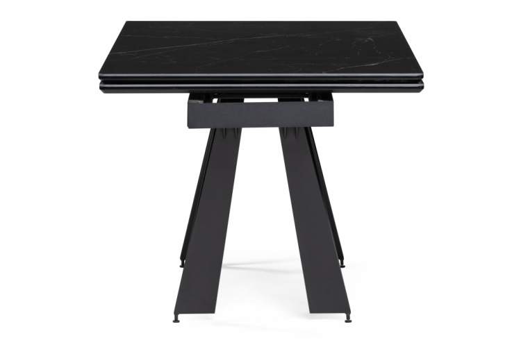 Стол стеклянный Марвин 160(220)х90х76 черный мрамор / черный-3