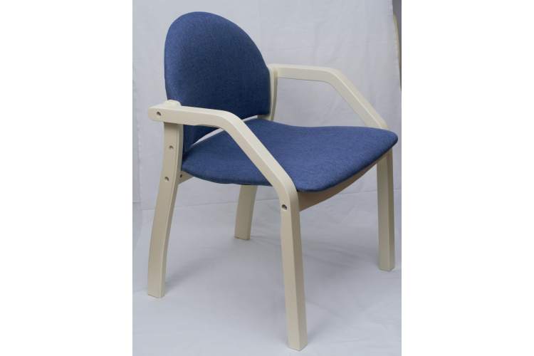 Стол Сканди К 90 слоновая кость со стульями Джуно слоновая кость рогожка синий-4