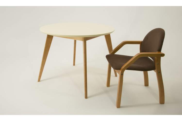 Стол Сканди К 100, Натуральное дерево/Слоновая кость-3