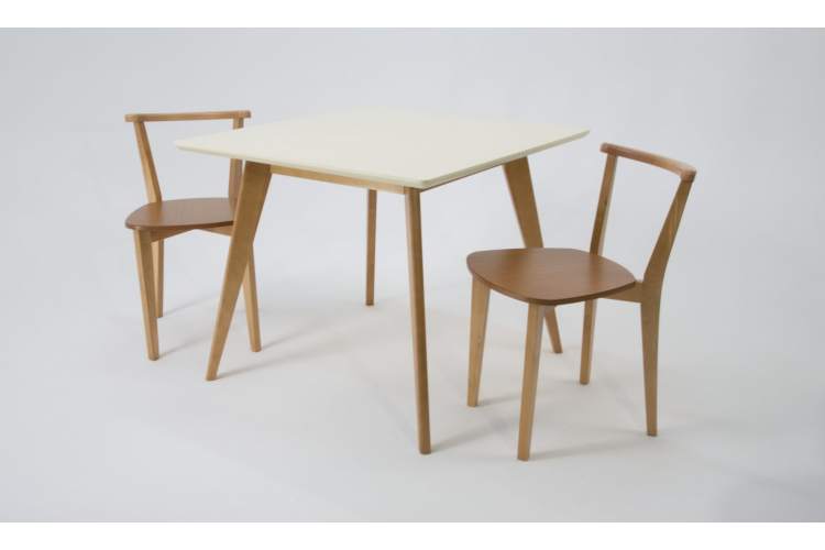 Стол Сканди М 90, Натуральное дерево/Слоновая кость-3
