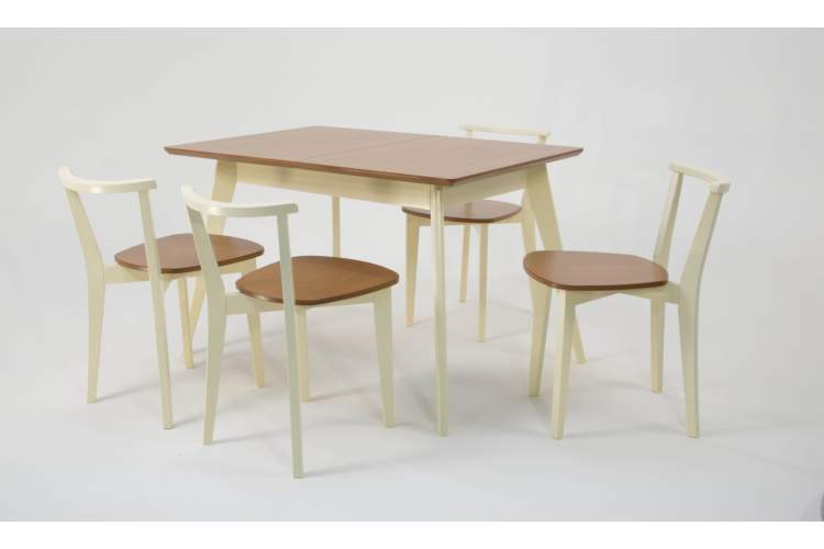 Стол Сканди 120, Слоновая кость/Натуральное дерево-3