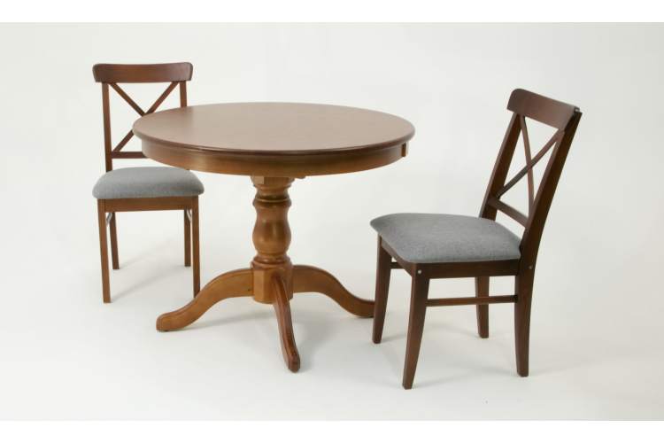 Обеденная группа Брамос К 100 орех со стульями Ингольф орех серый-1