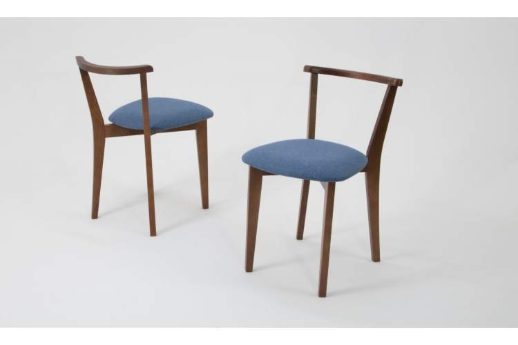 Стол Монте 120 орех со стульями Франк Орех рогожка синий-5