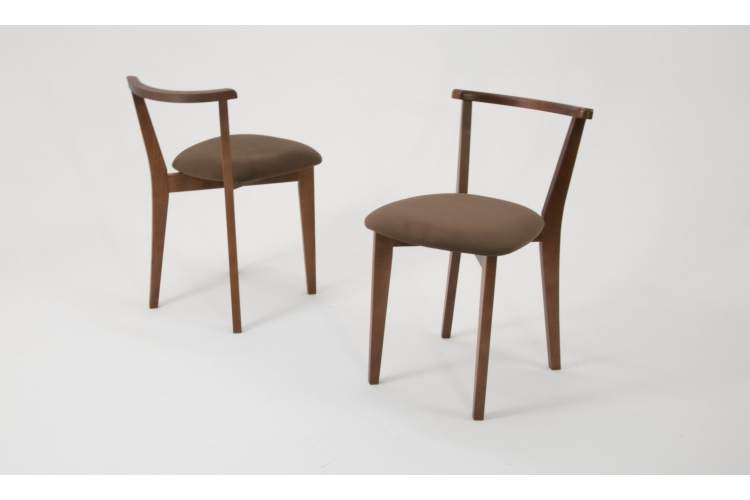 Стол Сканди М 100 орех со стульями Франк орех велюр коричневый-5