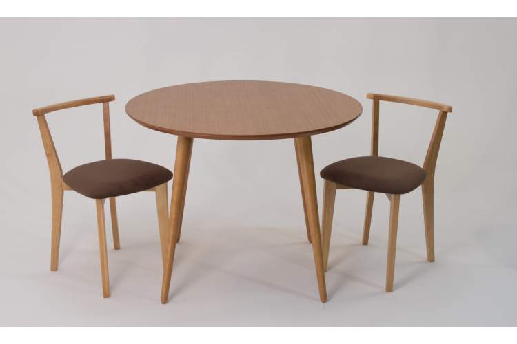 Стол Монте К 100 натур со стульями Франк натур велюр коричневый-1