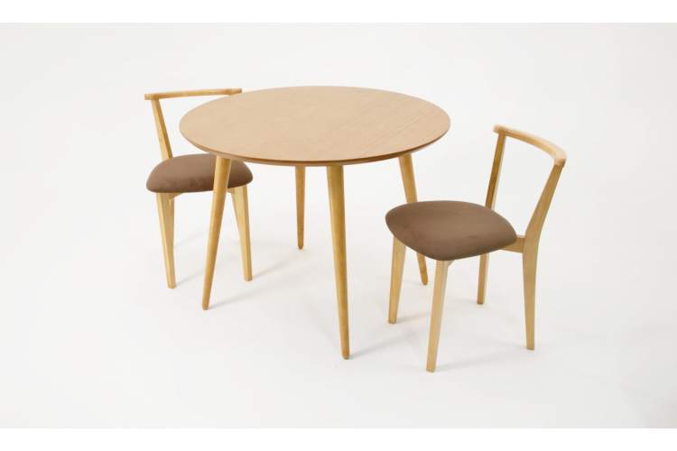 Стол Монте К 100 натур со стульями Франк натур велюр коричневый