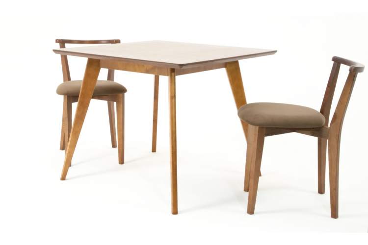 Стол Сканди М 100 орех со стульями Франк орех велюр коричневый