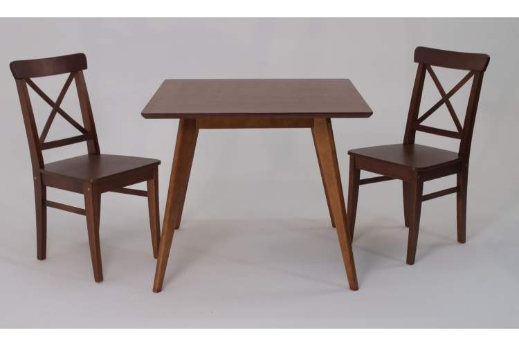 Стол Сканди М 90 орех со стульями Ингольф орех-2