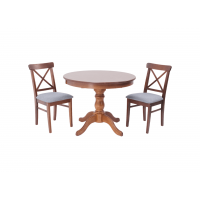 Обеденная группа Брамос К 100 орех со стульями Ингольф орех серый