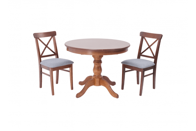 Обеденная группа Брамос К 100 орех со стульями Ингольф орех серый