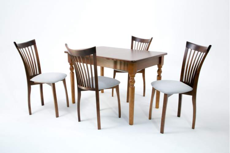 Обеденная группа Верди 120 со стульями Миранда орех/серый-2