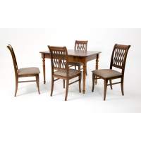 Обеденная группа Вивальди 120 со стульями Рич/ ромб коричневый, Орех