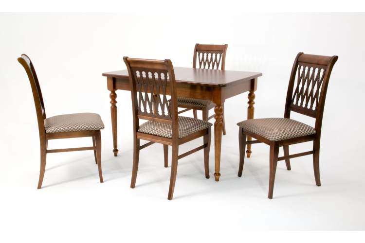 Обеденная группа Вивальди 120 со стульями Рич/ ромб коричневый, Орех