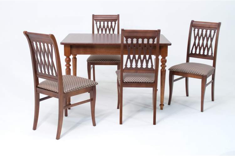 Обеденная группа Вивальди 120 со стульями Рич/ ромб коричневый, Орех-1