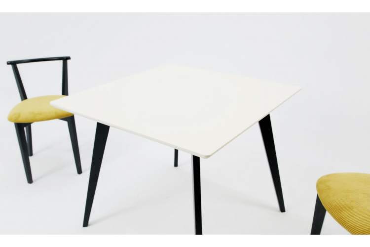 Стол Arki М 100 чёрный/слоновая кость-2